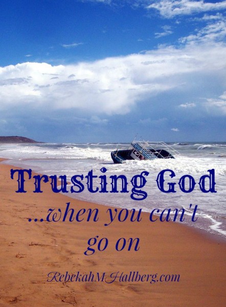 It's hard to trust God when you're in a storm. Here's one way, just one, for trusting God when you can't go on, even in your marriage.
